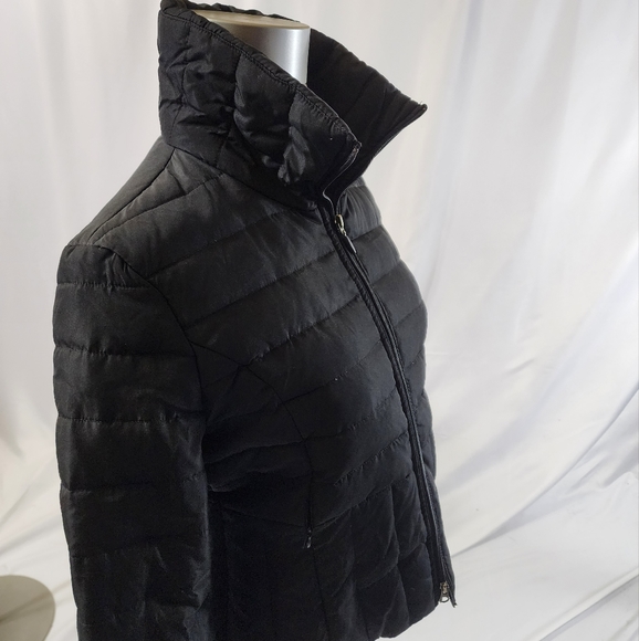 Kenneth Cole reaction black puffer jacket size medium zip front - Picture 2 of 15